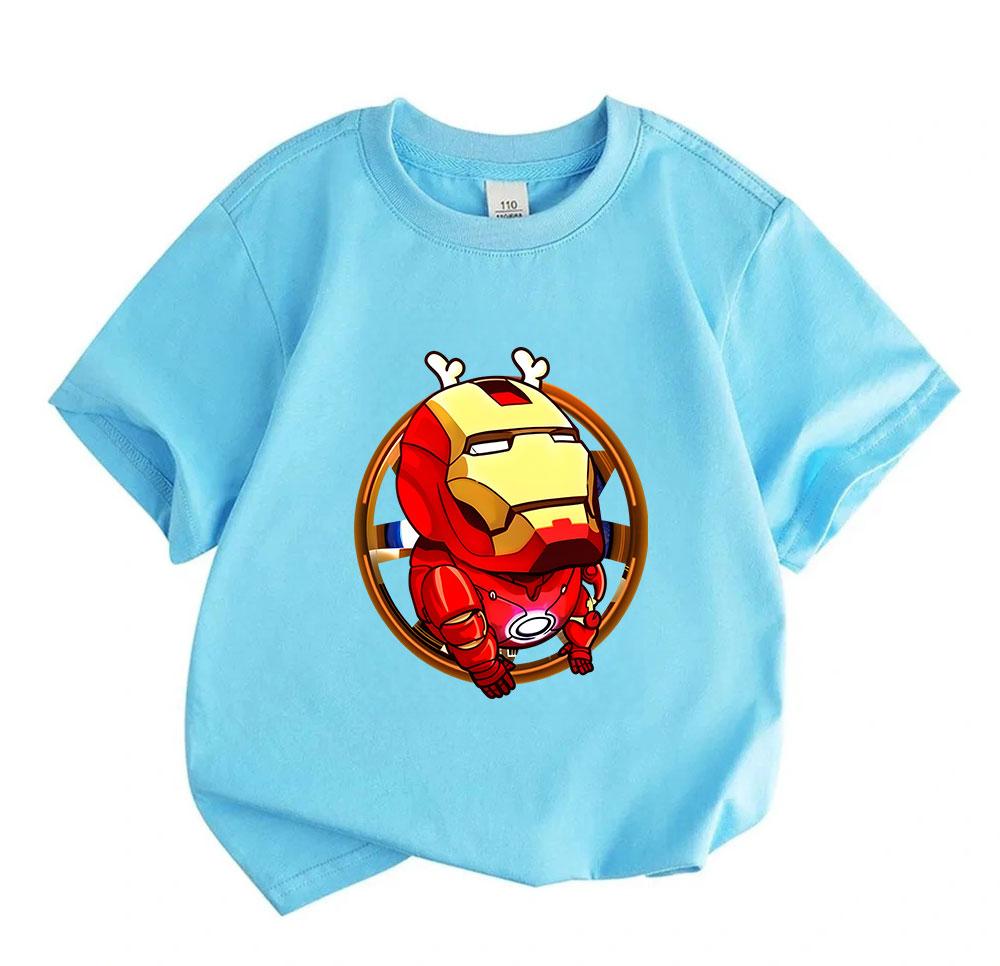 Kids Boys Girls 100% Cotton Crew Neck Short Sleeve T-Shirt,