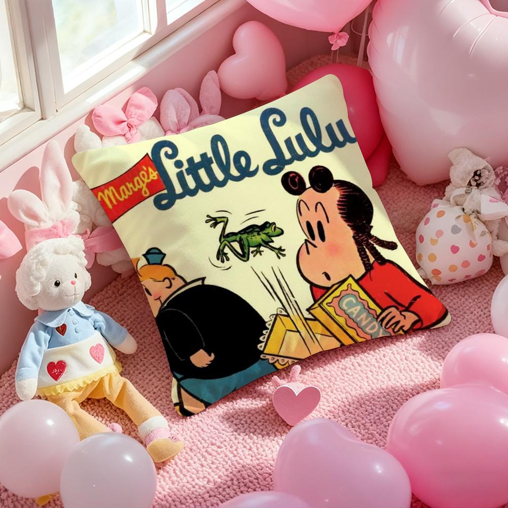 The Little L-Lulu Show Anime Cushion Cover Pattern Printed Pillowcase For Living Room Sofa Cushion Cover & Bedroom Decor