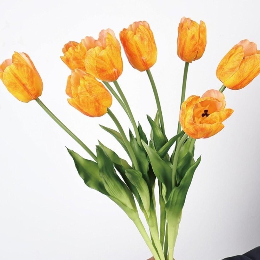 High-End Realistic Tulip Simulation Flower Hand-Held Design Flower Arrangement Faux Tulip Flower Parrot Tulip Lifelike Tulip