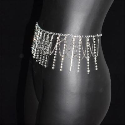 Cadena de Cintura con Borlas Blingbling Cadena Corporal de Pedrería Joyería Para Discoteca Despedida de Soltera Accesorios de Ocasión Formal