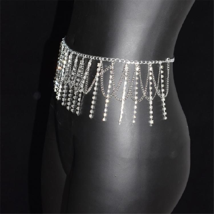 Blingbling Tassels Waist Chain Rhinestones Body Chain Jewelry For Night Club Bridal Shower Formal Occasion Accessories