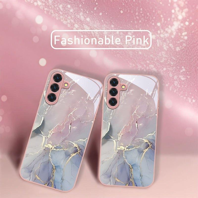 Elegant Marble Tempered Glass Fashion Phone Case S26 Ultra Carcasa for Samsung Galaxy S26 S25 S24 S23 S22 S21 FE Ultra Plus