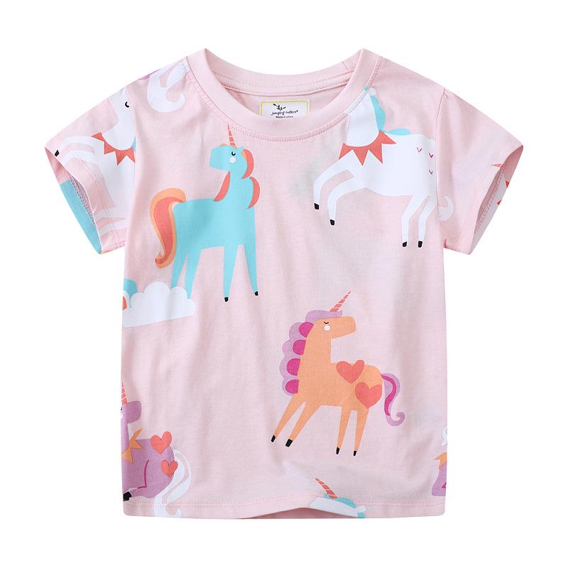Girls Pony Print Short-Sleeve T-Shirt - Summer 2026 Casual Children s Fashion 2T