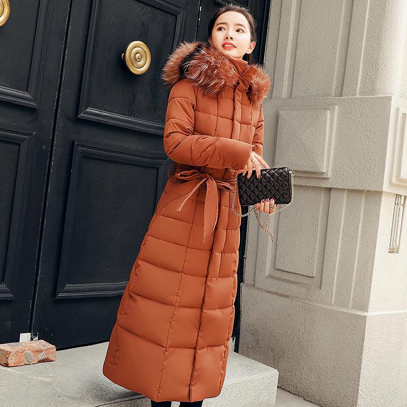 Winter Lace-up Long Cotton Coat for
