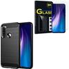 Protective Case - Xiaomi - Redmi Note 8 - Silicone - Carbon Fiber - Black