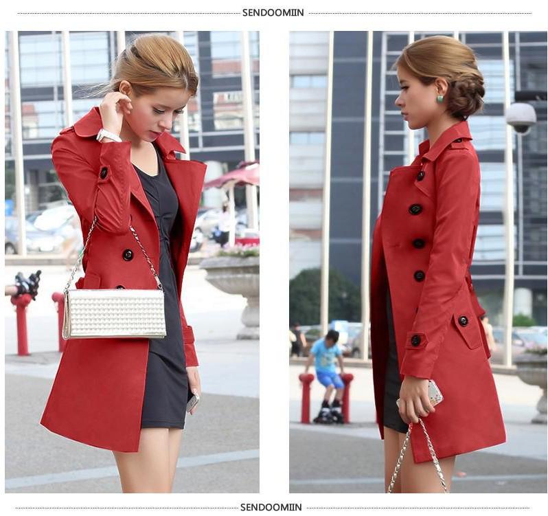 

Новый женский тренч New Force на весну-осень: Разноцветный, Приталенный крой, Пояс на талии, Полупальто средней длины 3XL бордовый