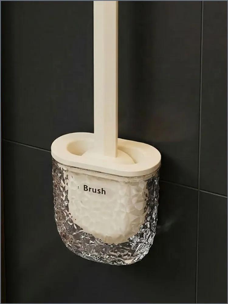 Toilet Brush with Holder Set Bathroom Cleaning Brush Durable Handle and Sturdy Base for Efficient Toilet Bowl Cleaning and Hygiene Maintenance One Size бежевый