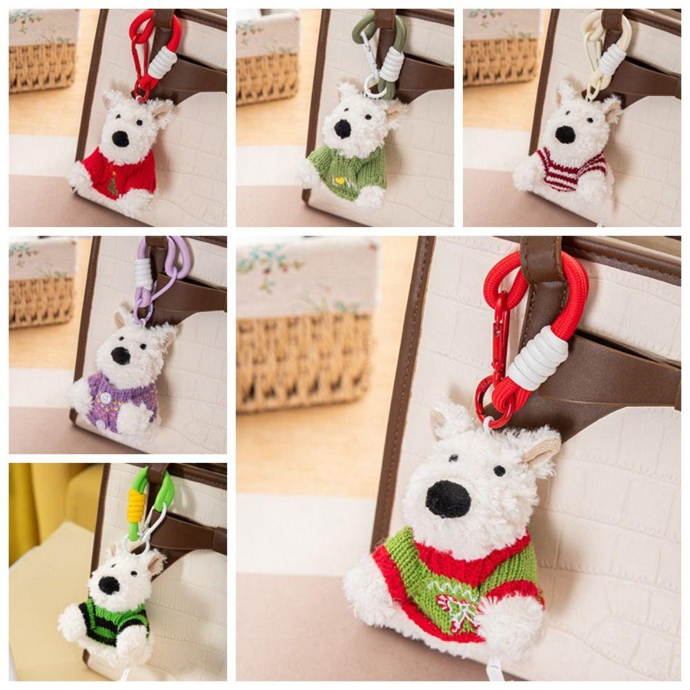 Stuffed West Highland Bag Pendant Cartoon Animal Car Hanging Pendant  Bag Pendant