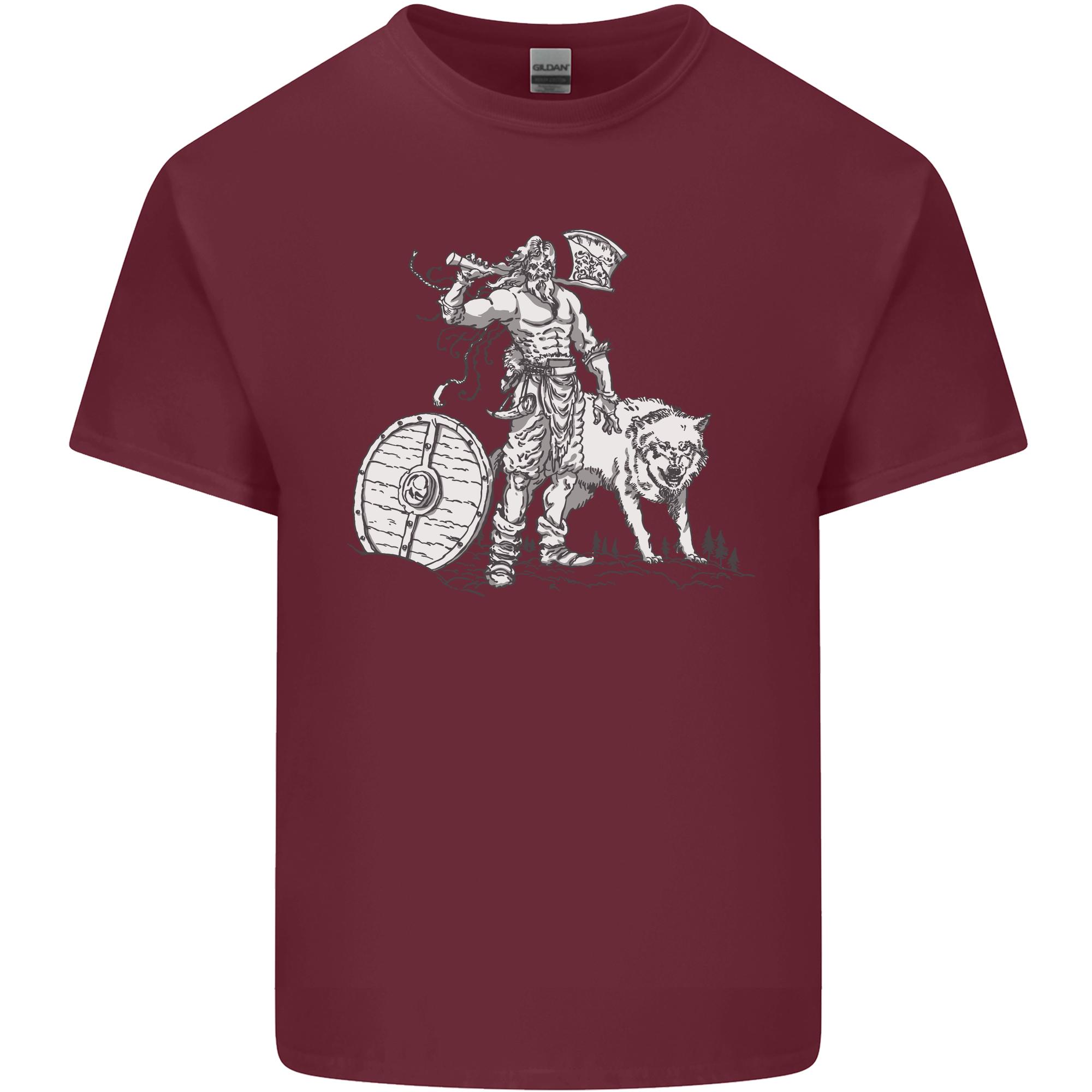 Viking With a Wolf and Shield Thor Valhalla Unisexs Light Cotton TShirt S