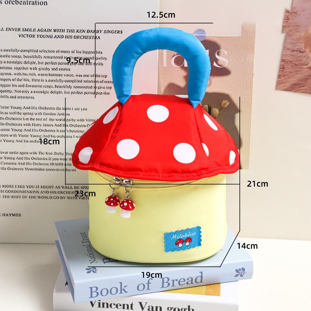 Fashion Mushroom Shaped Makeup Cosmetic Bag Large Capacity Storage Toiletry Bag Travel Bag Portable Travel Organizer