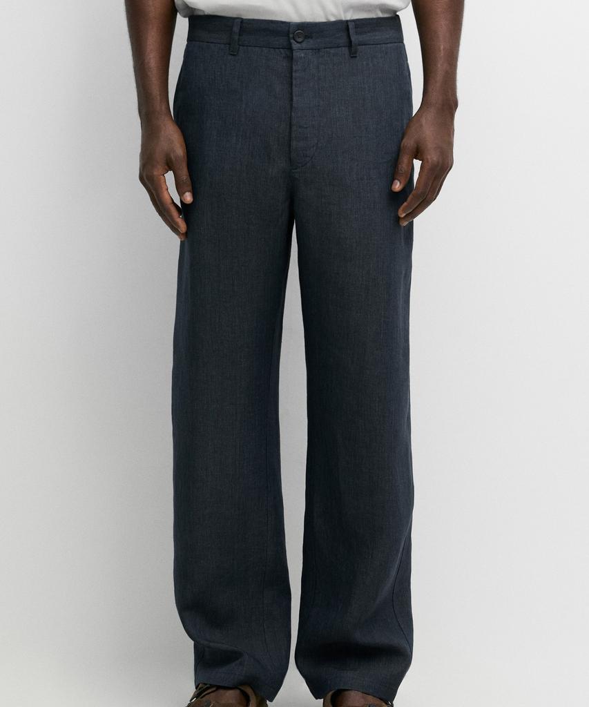 Masimodutti 100% Elastic Linen Pants