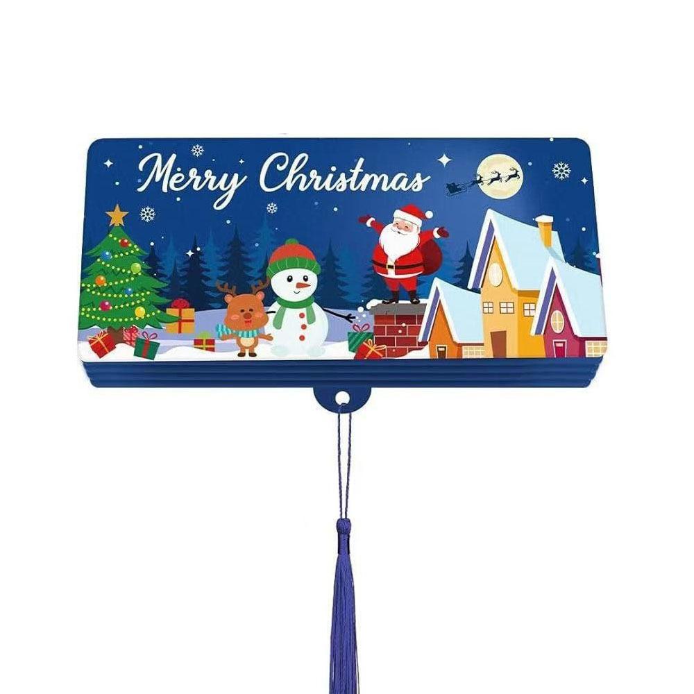 New Santa Claus Christmas Cash Gift Envelope Christmas Tree with 10 Slots Folding Banknote Card Christmas Red Envelope
