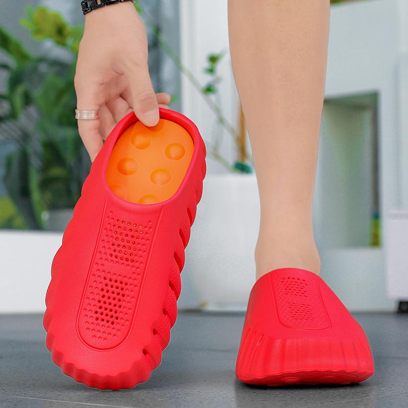 TUINANLE Damen Mode Sandalen Paar Geschlossene Zehen Dicke Plateau Sommer Rutschfest Weich EVA Unisex Innen Badezimmer Hausschuhe Flip Flops
