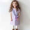 Summer New Arrivals: Children's Dresses Cartoon Cat Handbag Princess Dresses for Girls Fashionable Striped Children's Dresses
