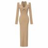Sexy Off Shoulder Knit Dress V-Neck Bodycon Long Women Lady Party Cocktail
