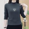 Autumn and Winter Double-sided German Velvet Fogn Style Half Turtleneck Hot Diamond Bottoming Shirt Versatile Tops for Women