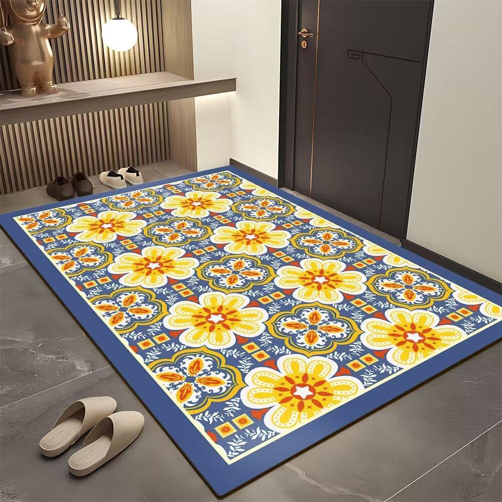 Tile Entrance Door Dirt-Resistant Bathroom Floor Mat Household Foot Mat Door Wear-Resistant Floor Mat