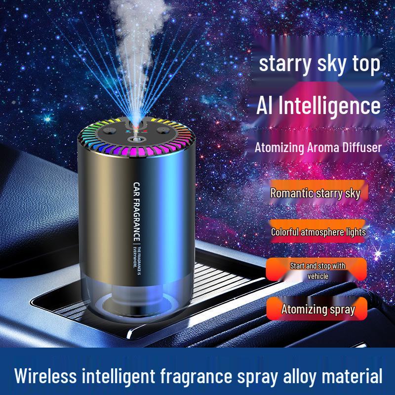 Starry Sky Car Air Freshener & Perfume: Automatic Spray Machine, Interior Light Fragrance, Humidifier, and Aromatherapy Device.
