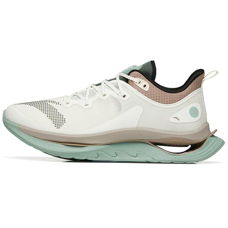 New Anta Running Collection Low Top Running Shoes Men's White Gray Green 112225680A-3