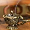 Hollow Out Lotus Incense Burner with Handle Aroma Furnace  Home Interior Decoration