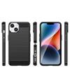 Flexible gel back cover for iPhone 14 Plus Carbon Case - black