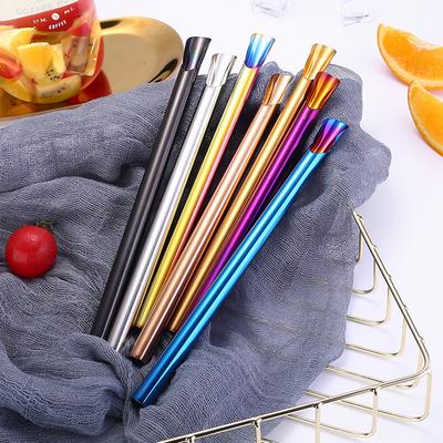 4 PCS Stainless Steel Smoothie Straws, 0.47'' Extra Wide Reusable Metal Drinking Straws for Milkshake, Beverage, Set of 4 with 2 Cleaning Brush