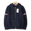 Trendy Preppy Style Colorful Narrow Goods Sleeve Men and Women Couple Knitting Cardigan Sweater Hooded Jacket Thick Coat