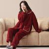 Pajamas wedding newlywed couple set winter coral fleece fleece thickened new Chinese red loungewear set