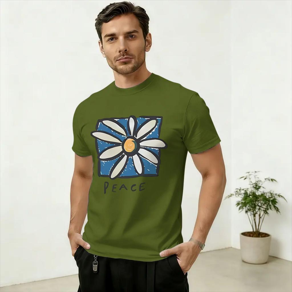 PEACE TShirt Summer 100 Cotton TShirts For Unisexs Harajuku Casual Tshirt ShortSleeved Vintage Clothing