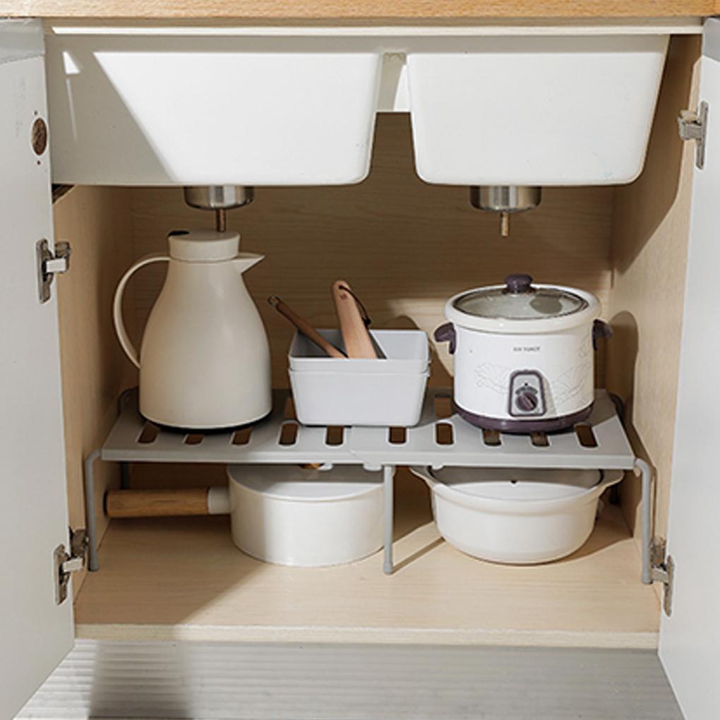 Retractable Kitchen Shelf Multifunctional Expandable Stackable Sliding Rack Space Saving Home Cabinets Tableware Organizer Rack