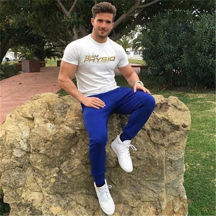 Men's Spring Sports Short-Sleeve T-Shirt with Custom Logo - European & American Style, Large Size, Breathable Cotton for Training