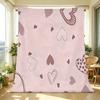 Heart Design Flannel Fleece Blanket Soft Skin-friendly, Lightweight All Seasons, Warm Decorative for Home Office, Perfect Valentine's Gift