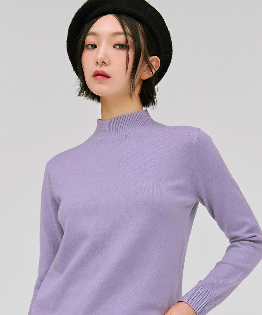 CHASECULT Women'S Mock Turtleneck Sweater - Purple