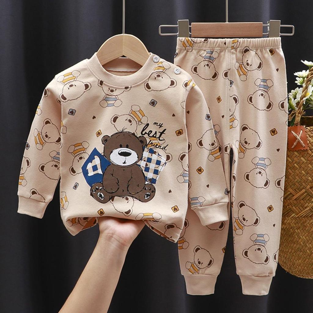 Kinderunterwäsche-Set Reine Baumwolle Neu Jungen-Hauskleidung Baby-Alles aus Baumwolle Warm Mädchen-Herbstkleidung Herbsthosen Kinderkleidung