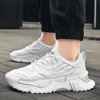 Mode Weiße Freizeitschuhe für Herren Atmungsaktive Klobige Sport Lauf Herren-Sneaker Neue Plateau Bequeme Walking Jogging Schuhe Sneaker Herren