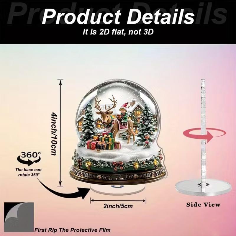 

Вращение на 360 градусов 2D акриловое зимнее колесо обозрения снежный дом рождественский фестивальный декор настольное украшение 2026 Рождество Навидад праздничные подарки