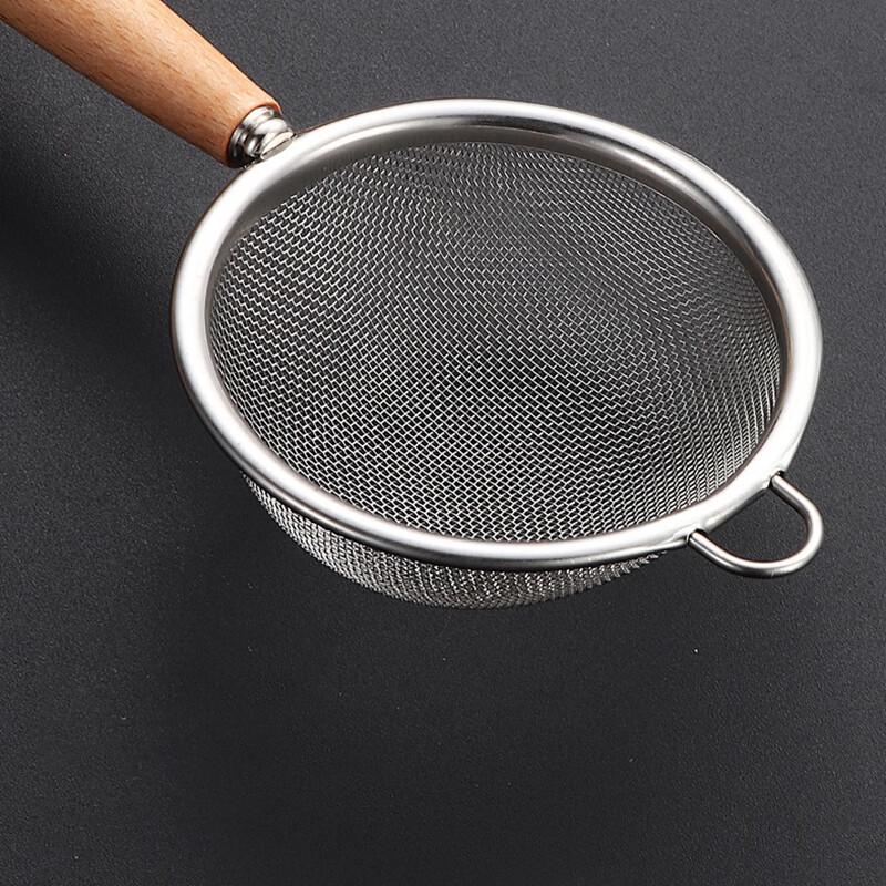 10cm Stainless Steel Mesh Strainer with Wooden Handle (Pack of 10)