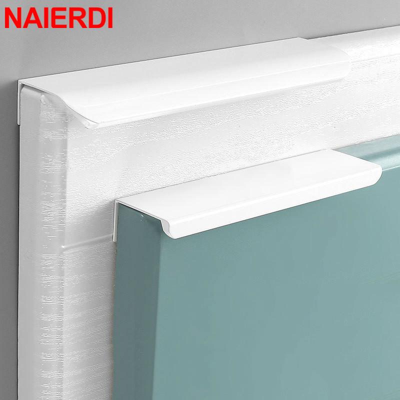 NAIERDI 800mm Maniglie Nascoste Bianche per Mobili Manopole per Cassetti Maniglia Lunga in Lega di Alluminio Maniglie per Mobili di Cucina Manopola per Armadio