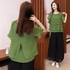 Short Sleeve Chiffon Women Shirts Summer Office Work Tops Elegant Lady Shirt Solid O-Neck Women Blouses