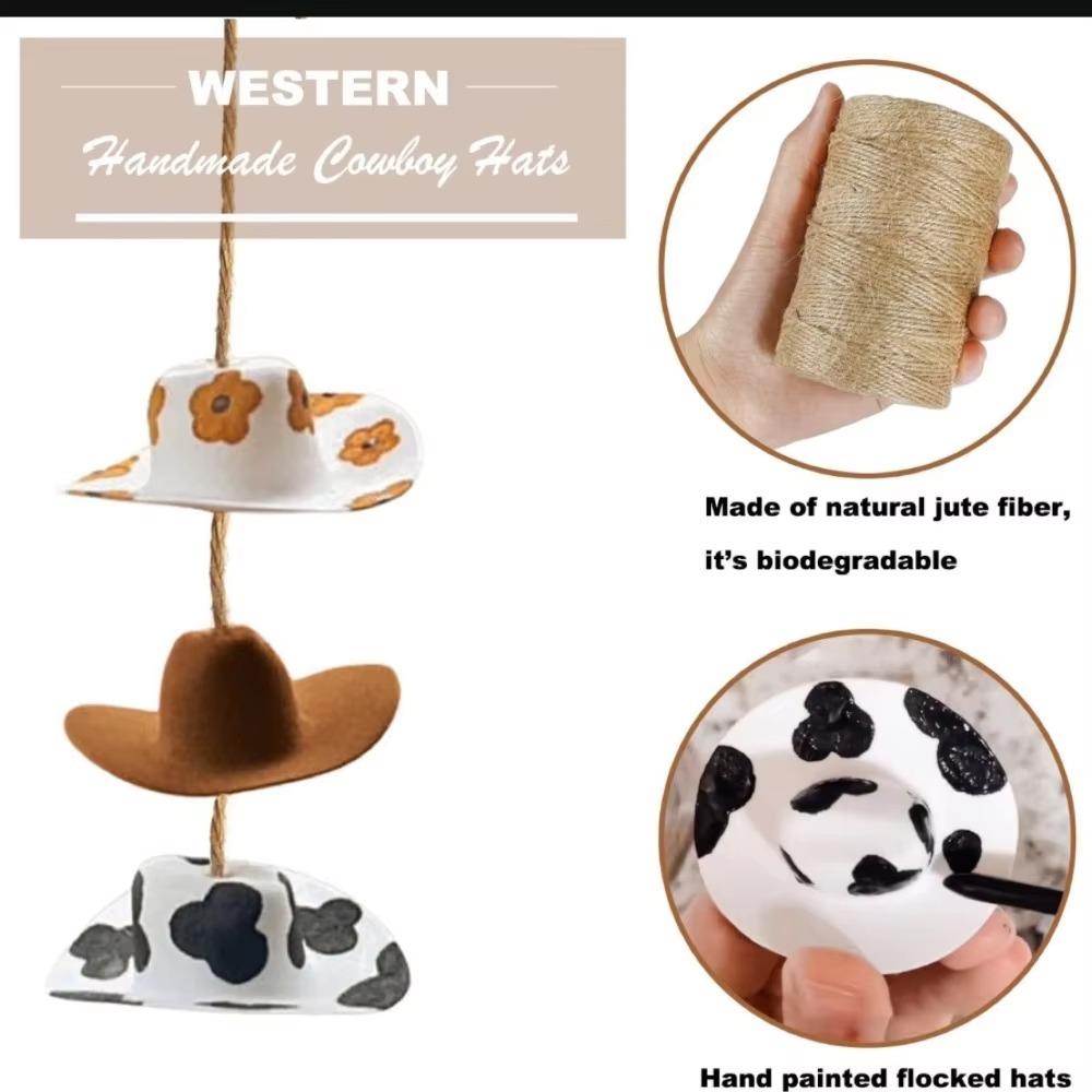 Cow pattern Car Pendant Mini cap Cowboy Hat Car Decoration Rearview Mirror Pendant  Auto Interior