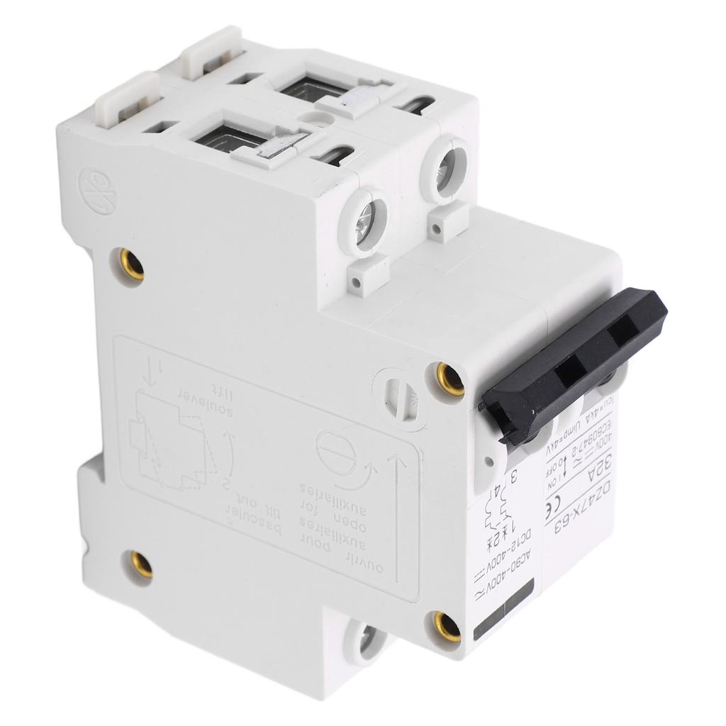 2P Miniature Circuit Breaker DIN Rail Mount Disconnect Switch for Solar System DC12‑400V AC90‑400V 3