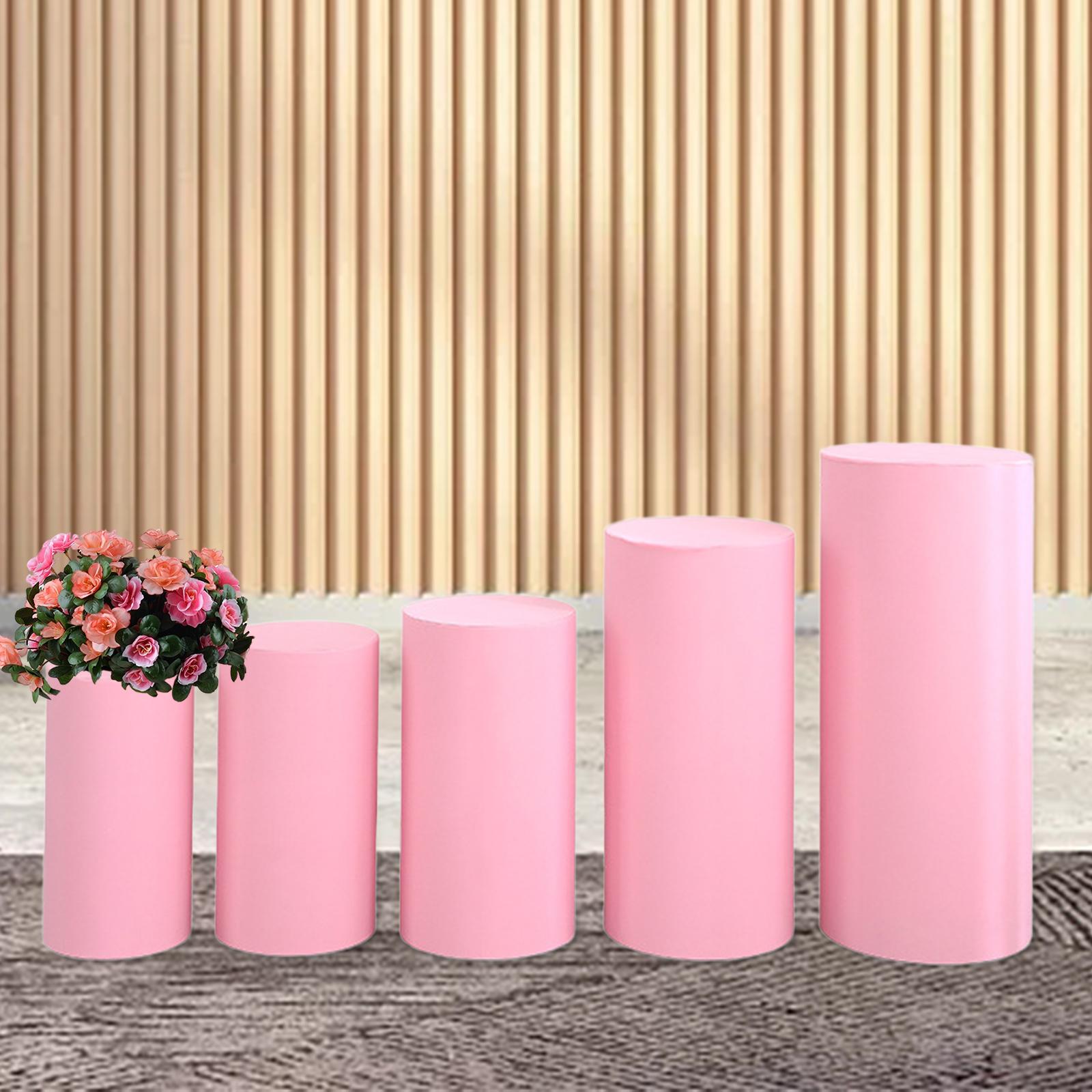 

5x Cylinder Plinth Stand Covers Lightweight Fashion Plinth Stand Pillar Covers for Wedding Graduation Events Banquet Holidays