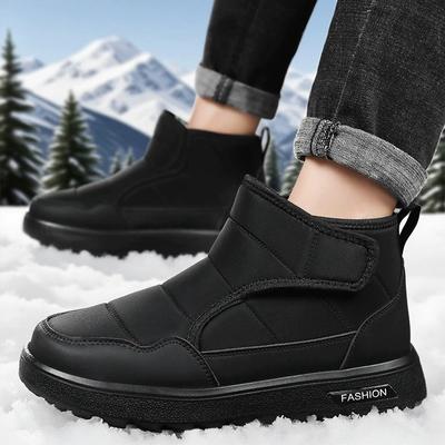 Boots Men Lightweight Winter Shoes For Man Ankle Boots Men's Slip On Casual Winter Boots With Fur Botas Para Hombre Black