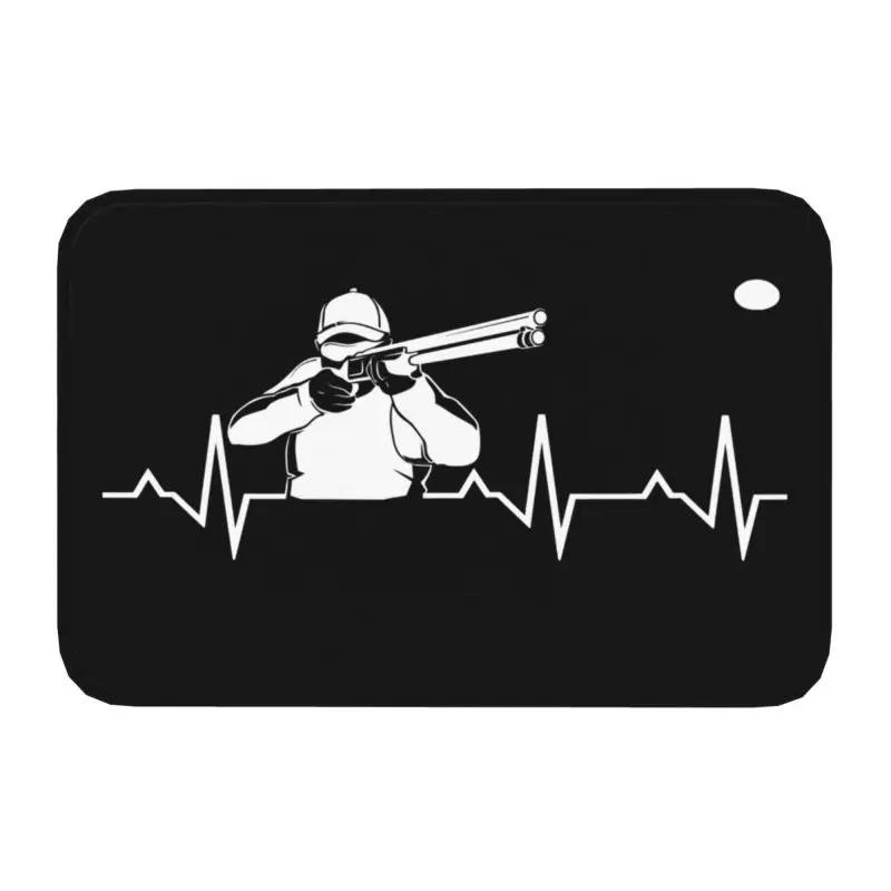 Fishing Heartbeat Doormat Anti-Slip Bathroom Kitchen Mat Toilet Floor Door Entrance Carpet Rug