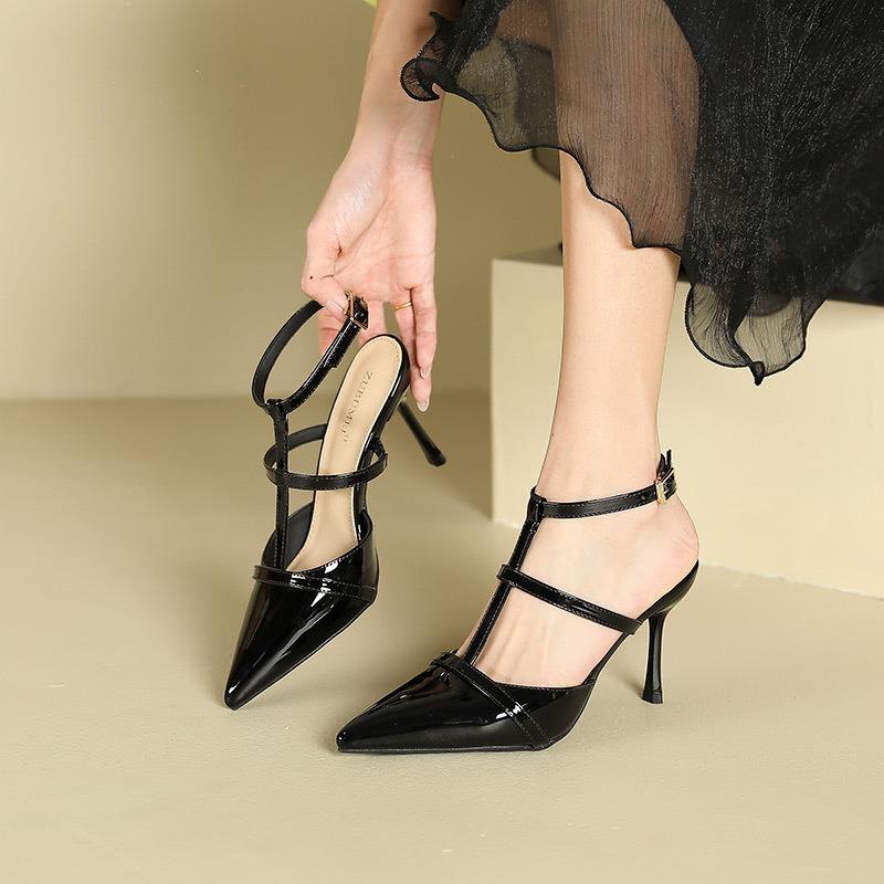 1-11 Pointed High-heeled Sandals Women and Women's Summer New Thin-heeled High-heeled Shoes Sexy Bag Head Empty Single Shoes