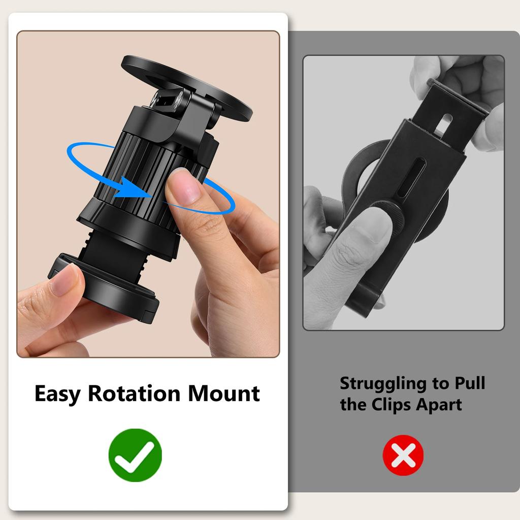 Eary Magnetic Phone Holder Stand Airplane Travel Accessories 360° Rotatable Portable for Desk Train Seat for iPhone 16/15/14/13