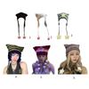 Girl Cartoon Kitten Ear Striped Knit Beanie Hat Y2K Star Party Hat Photo Props Hot Girl Cute Slouchy Knitting Hat