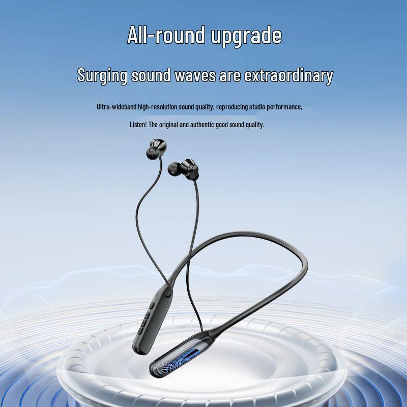 i58 Bluetooth Neckband Headphones: Wireless In-Ear with Large Battery Display, Ideal for Sports, Universal Compatibility with Smartphones