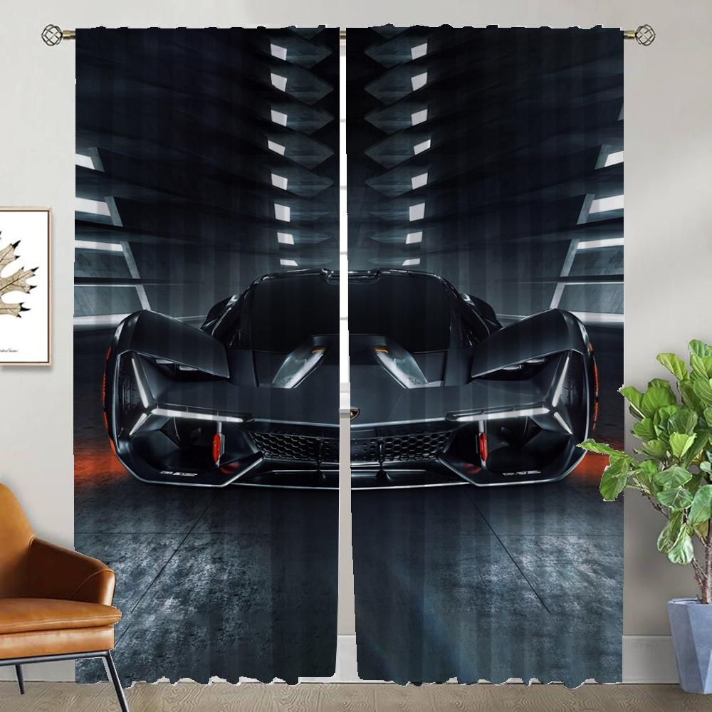 Anti-mosquito Curtains for Camera L-lamborghinis Shades Partition Blackout Curtain for Room 2 Panel Halloween Decoration Living