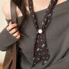 Retro plaid silk scarf women's cashew nut beaded pullable niche neck scarf accessories new design neck accessories